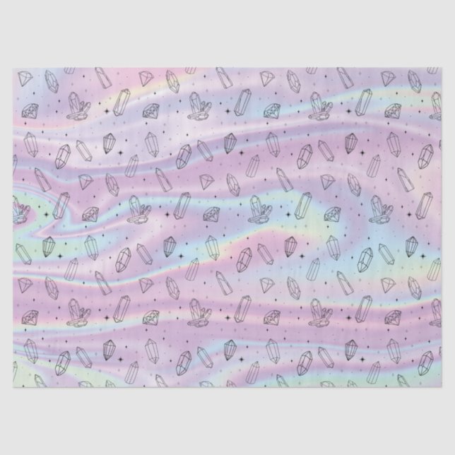 Papel De Seda Moda Crystal Holographic con patrones mágicos (Anverso)