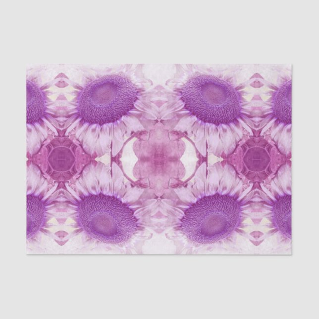 Papel De Seda Moda de cosecha de girasol Púrpura Floral Antigüed (Anverso)