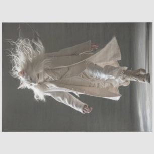 Papel De Seda Moda De Desnudo Mostrar Blanco Gato Traje Blanco