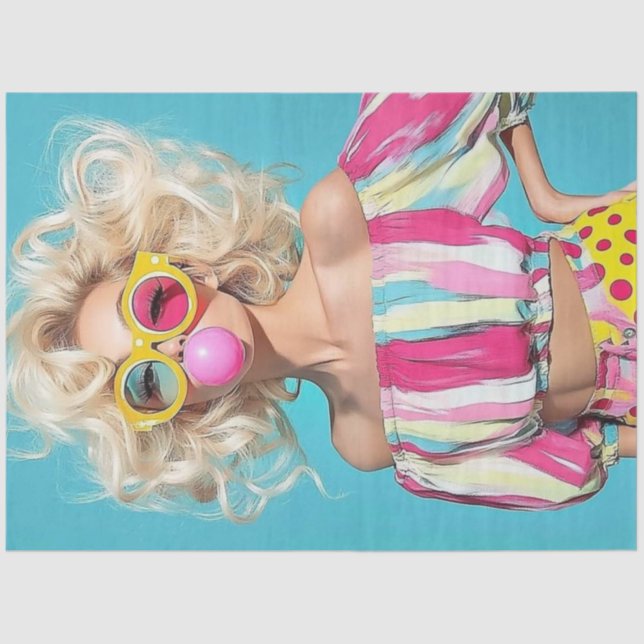 Papel De Seda Moda de moda para descifrar franjas y puntos negri (Anverso)