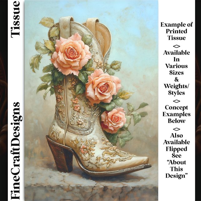 Papel De Seda Moda de Vaquera Occidental Botas Rosas DF9R Decoup (Subido por el creador)