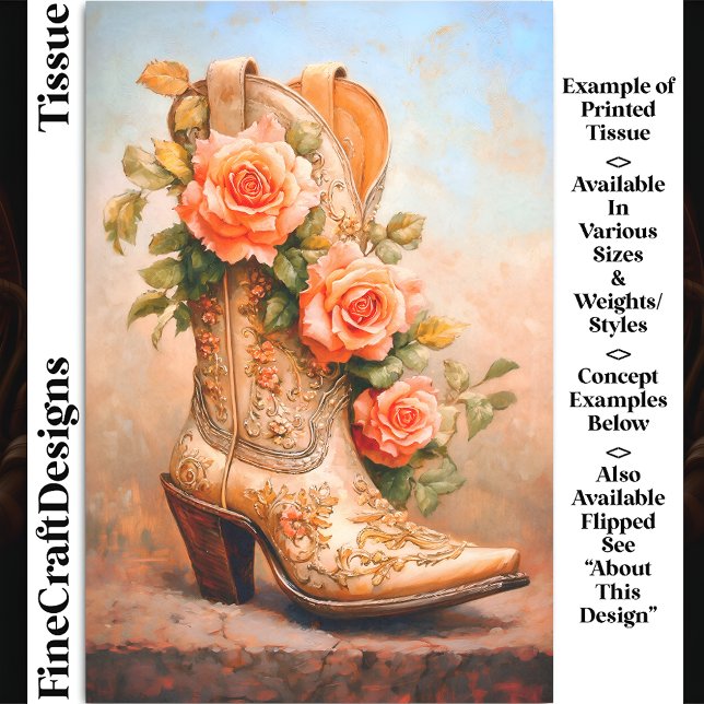 Papel De Seda Moda de Vaquera Occidental Botas Rosas DF9RF Decou (Subido por el creador)