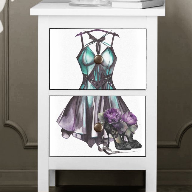 Papel De Seda Moda del gótico | Vestido violeta y Verde azulado  (Subido por el creador)