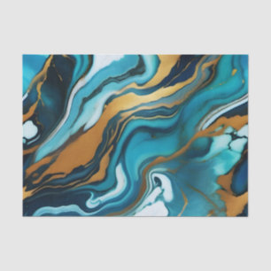 Papel De Seda Moda Elegante oro verde azul Faux Marble