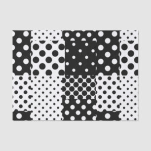 Papel De Seda Moda en blanco y negro con lunares Diseño de estil