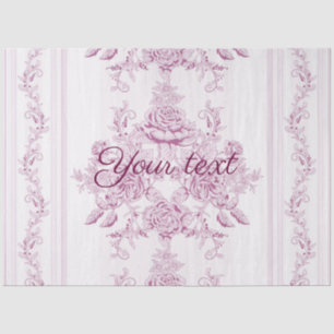 Papel De Seda Moda francesa, rosa,toile,floral,patrón,victoriano