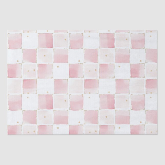 Papel De Seda Moda Girly Pink Square Cumpleaños (Anverso)