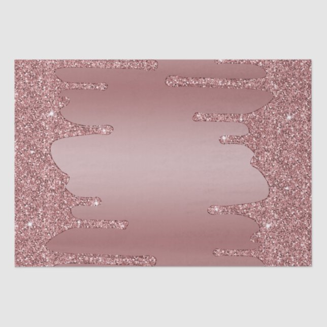 Papel De Seda Moda Girly Rosa Oro Esparkle Purpurinas (Anverso)