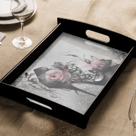 Papel De Seda Moda gótica Stiletto Heel con rosas malvas rosadas