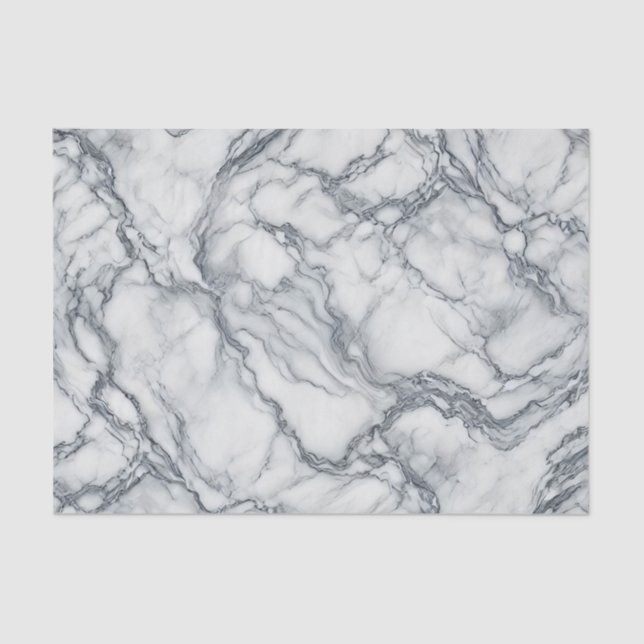 Papel De Seda Moda Gris y Mármol Blanco Aspecto Glamour (Anverso)