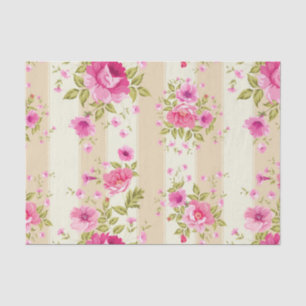 Papel De Seda moda lamentable, floral rosado, beige, vintage,