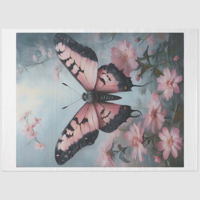 Papel De Seda Moda luna floral rosa (Anverso)