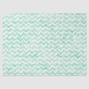 Papel De Seda Moda Mint Watercolor Chevron Stripes