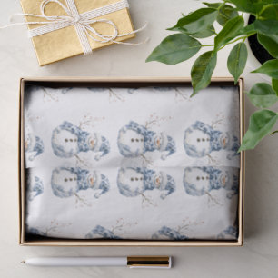 Papel De Seda Moda Navidades de hombres de nieve blancos