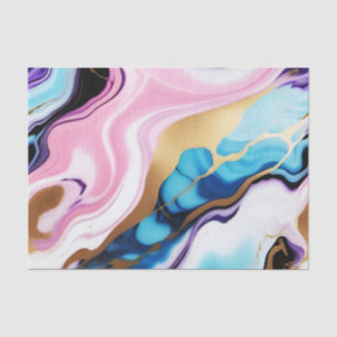 Papel De Seda Moda Pastel azul rosa morado oro Faux Marble
