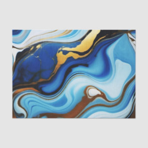 Papel De Seda Moda Pastel oro azul Faux Marble