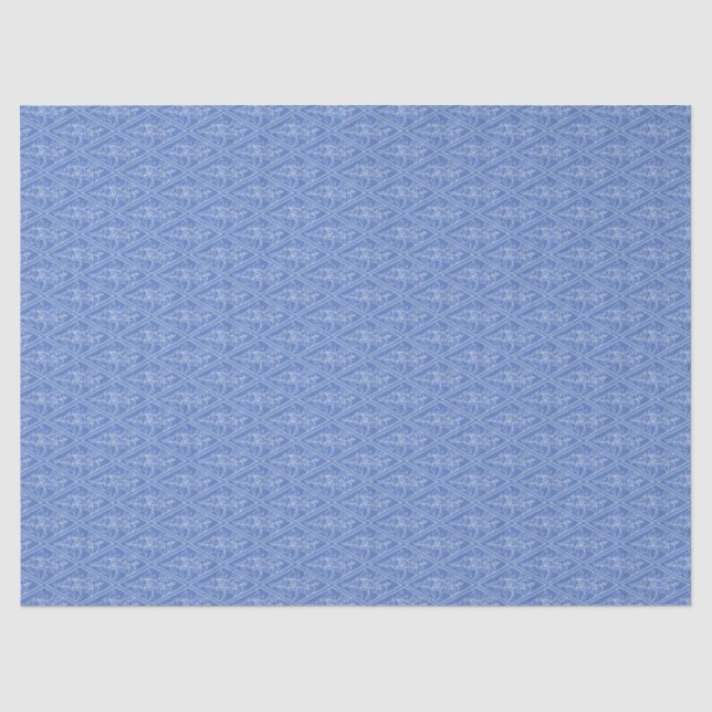 Papel De Seda Moda Periwinkle Blue Floral Diamond Pattern (Anverso)