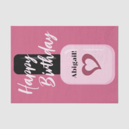 Papel De Seda Moda personalizada Nail Pink moderno cumpleaños po