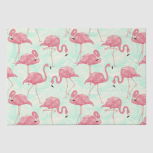Papel De Seda Moda Preppy Patrón Elegante Flamingo Rosa
