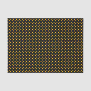 Papel De Seda Moda Puntos De Polka Amarillo Sobre Negro