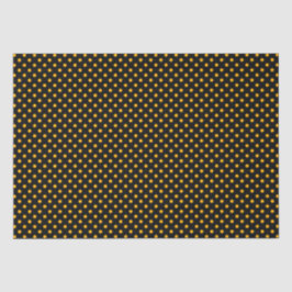 Papel De Seda Moda Puntos De Polka Amarillo Sobre Negro