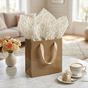 Papel De Seda Moda Retro Funky Abstract Waves Art Pattern