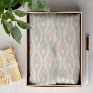 Papel De Seda Moda Retro Funky Abstract Waves Art Pattern