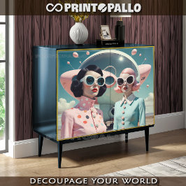 Papel De Seda Moda retrofuturista de ciencia ficción para mujere