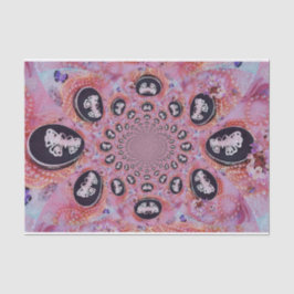 Papel De Seda Moda rosa mariposa Perlas abstractas elegantes