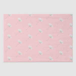 Papel De Seda Moda Rubor Flores de Dandelion blanco rosado
