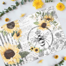 Moda Rustic Vintage Queen Honey Bee Sunflowers