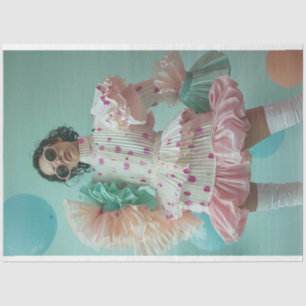 Papel De Seda Moda Show Polka Dot Chica Decoupage