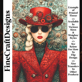 Papel De Seda Moda Steampunk Hembra Con Rojo Rojo U3 Decoupage