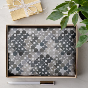 Papel De Seda Moda Taupe Beige Gris Negro Círculos Marrones Patr