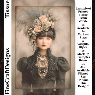 Papel De Seda Moda Victoriana Oscura, Plumas DX8L Decoupage
