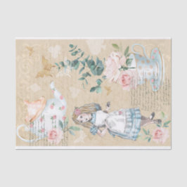 Papel De Seda Moda Vintage Fantasía Alicia En La Decoración Del 