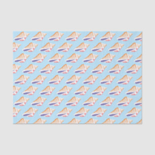 Papel De Seda Modalidad marina simple Patrón oceánico azul blanc