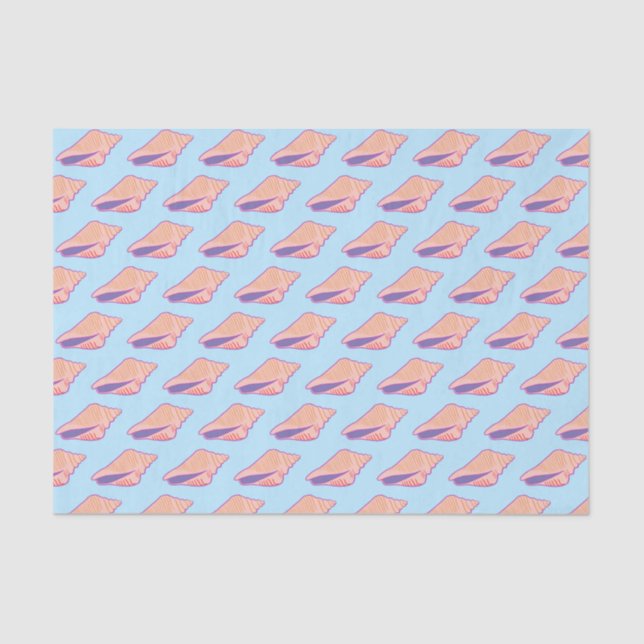 Papel De Seda Modalidad marina simple Patrón oceánico rosa azul (Anverso)