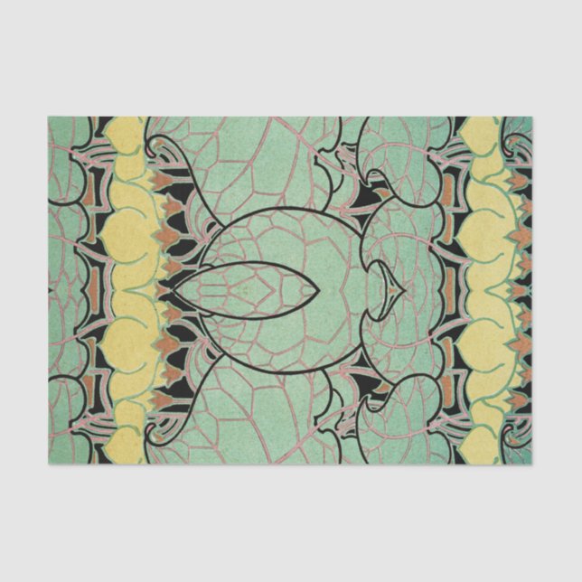 Papel De Seda Modelo #10 de Nouveau del arte (Anverso)