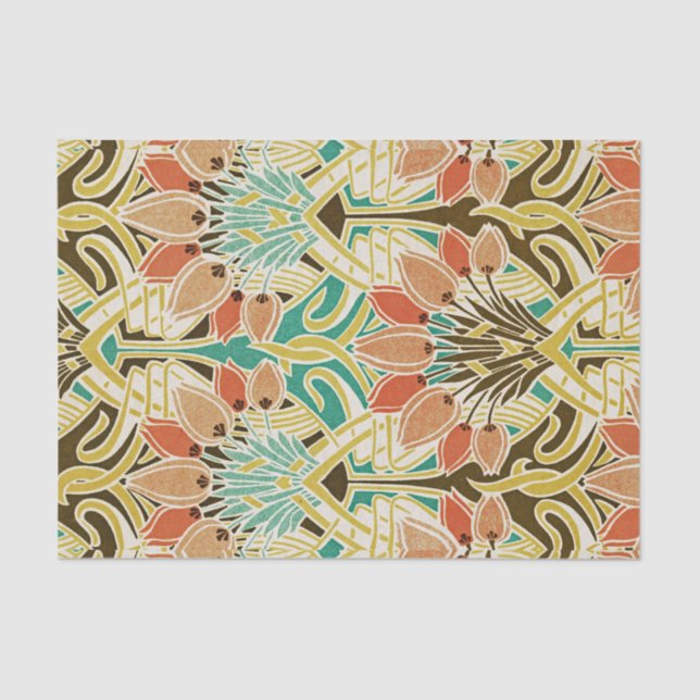 Papel De Seda Modelo #11 de Nouveau del arte (Anverso)