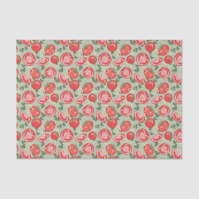 Papel De Seda Modelo abstracto con el tomate (Anverso)