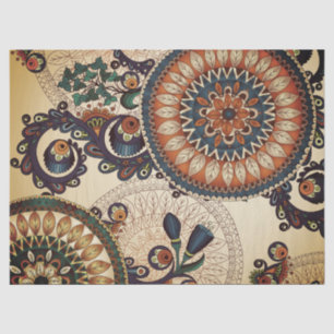 Papel De Seda Modelo abstracto retro de moda enrrollado de Boho