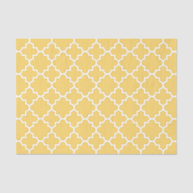 Papel De Seda Modelo amarillo de Quatrefoil (Anverso)