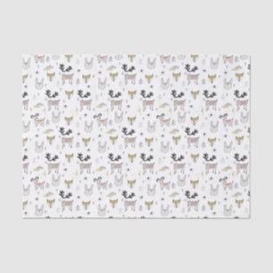 Papel De Seda Modelo animal del Doodle del arbolado lindo