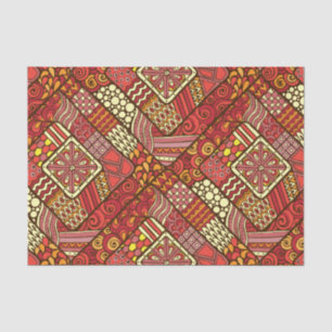 Papel De Seda Modelo azteca tribal abstracto rojo