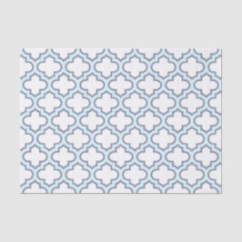 Papel De Seda Modelo azul claro elegante de Quatrefoil del