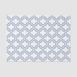 Papel De Seda Modelo azul claro elegante de Quatrefoil del