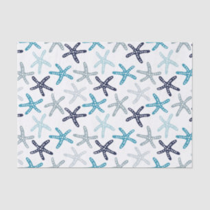 Papel De Seda Modelo azul de las estrellas de mar