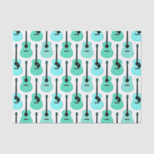 Papel De Seda Modelo azul de las guitarras acústicas