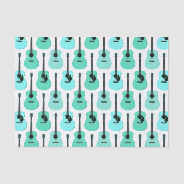 Papel De Seda Modelo azul de las guitarras acústicas (Anverso)
